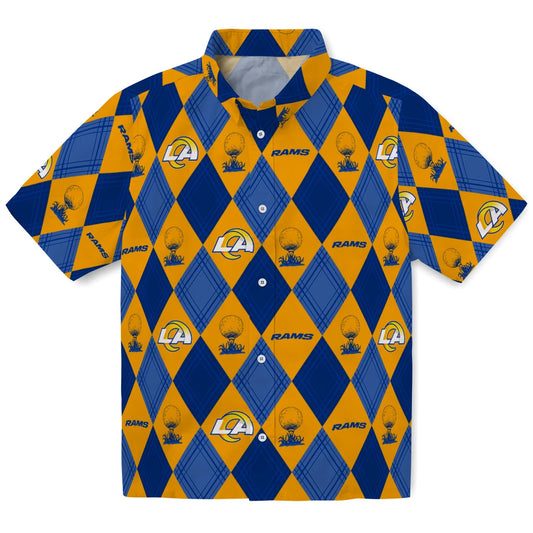 Los Angeles Rams Hawaiian Shirt - Golfing Plaid | Moonbestprint