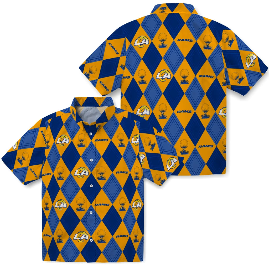 Los Angeles Rams Hawaiian Shirt - Golfing Plaid | Moonbestprint