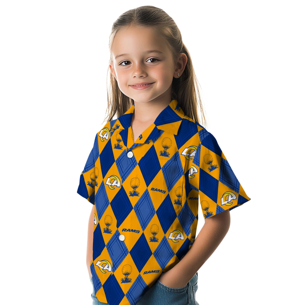 Los Angeles Rams Hawaiian Shirt - Golfing Plaid | Moonbestprint