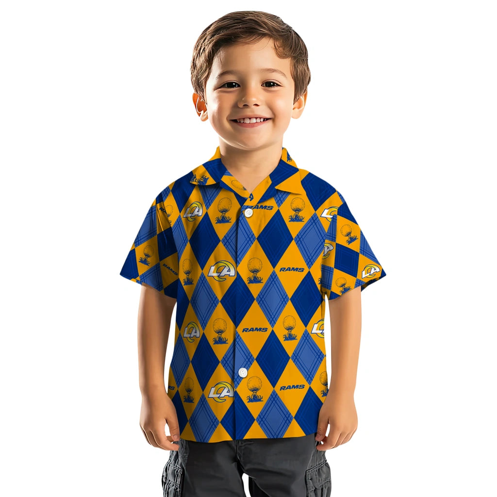 Los Angeles Rams Hawaiian Shirt - Golfing Plaid | Moonbestprint