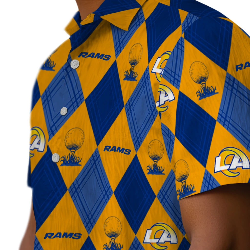 Los Angeles Rams Hawaiian Shirt - Golfing Plaid | Moonbestprint