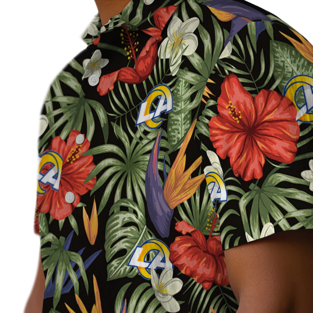 Los Angeles Rams Hawaiian Shirt - Hawaii Floral Hibiscus | Moonbestprint