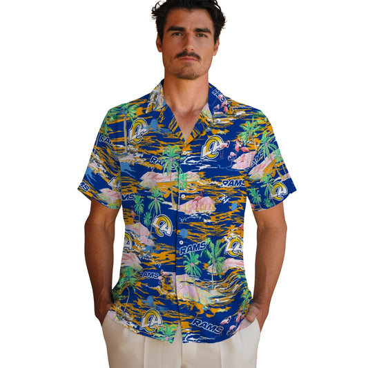 Los Angeles Rams Hawaiian Shirt - Hawaii Island | Moonbestprint