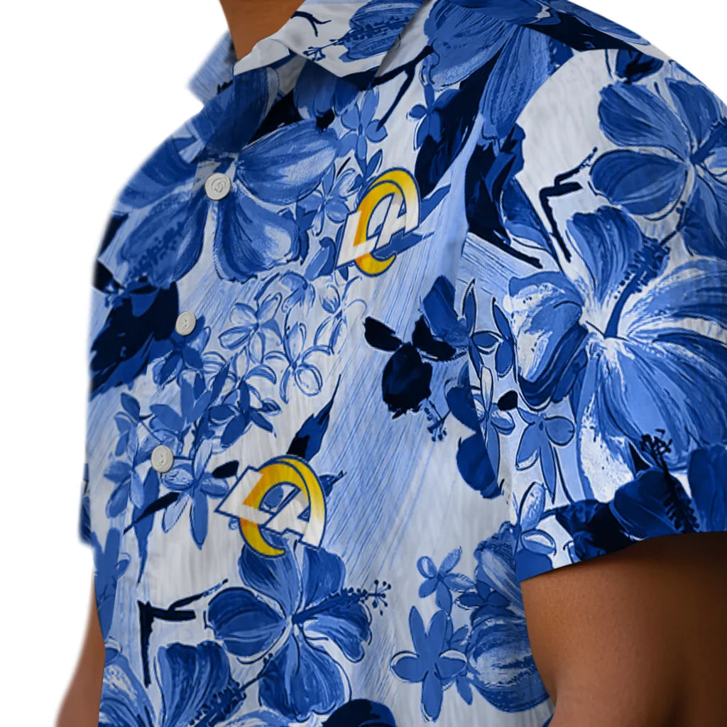 Los Angeles Rams Hawaiian Shirt - Hibiscus Arrangement | Moonbestprint