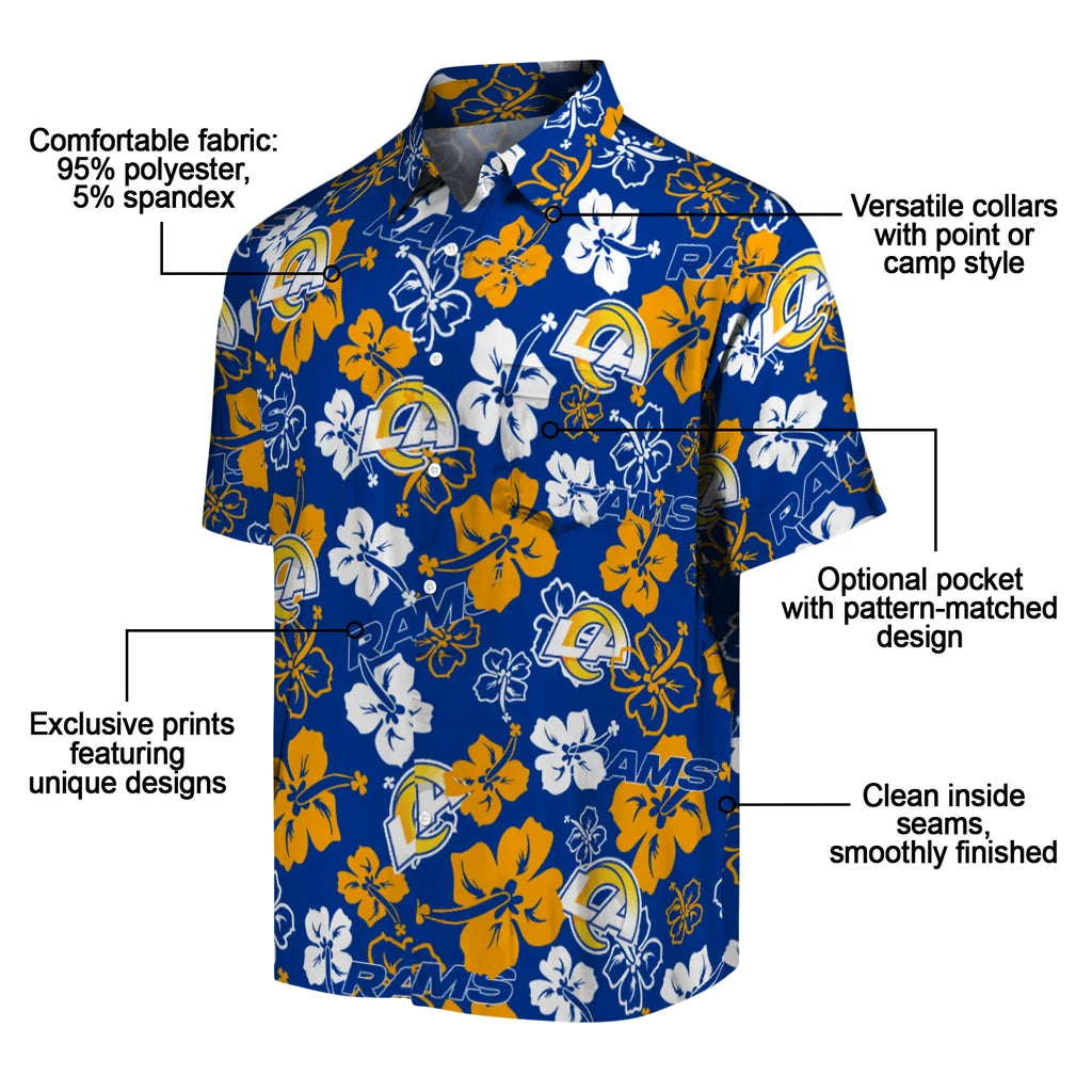 Los Angeles Rams Hibiscus Bloom Hawaiian Shirt – Moonbestprint