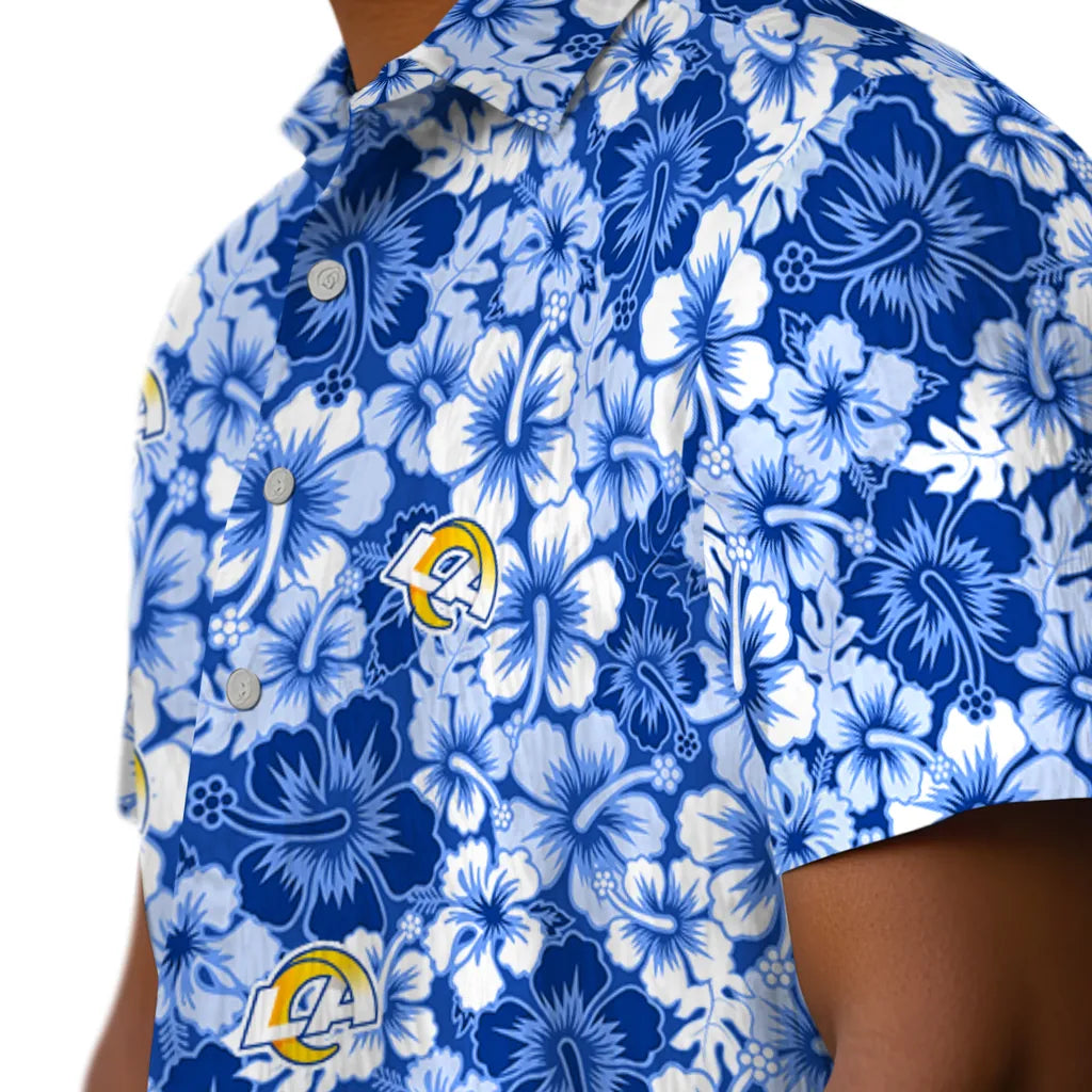 Los Angeles Rams Hawaiian Shirt - Hibiscus Blooms | Moonbestprint