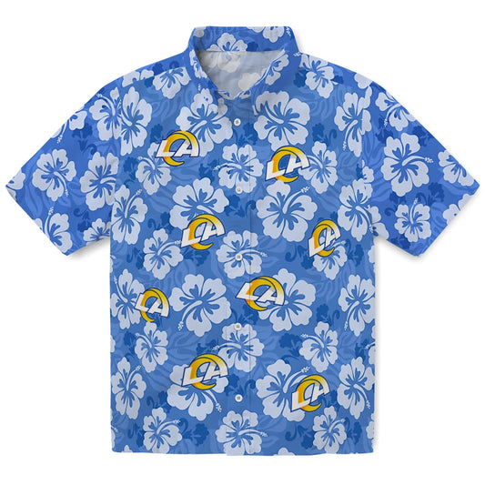 Los Angeles Rams Hawaiian Shirt - Hibiscus Cluster | Moonbestprint