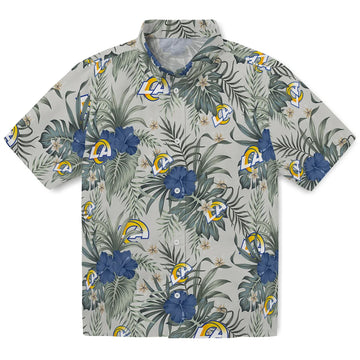 Los Angeles Rams Hawaiian Shirt - Hibiscus Designs | Moonbestprint