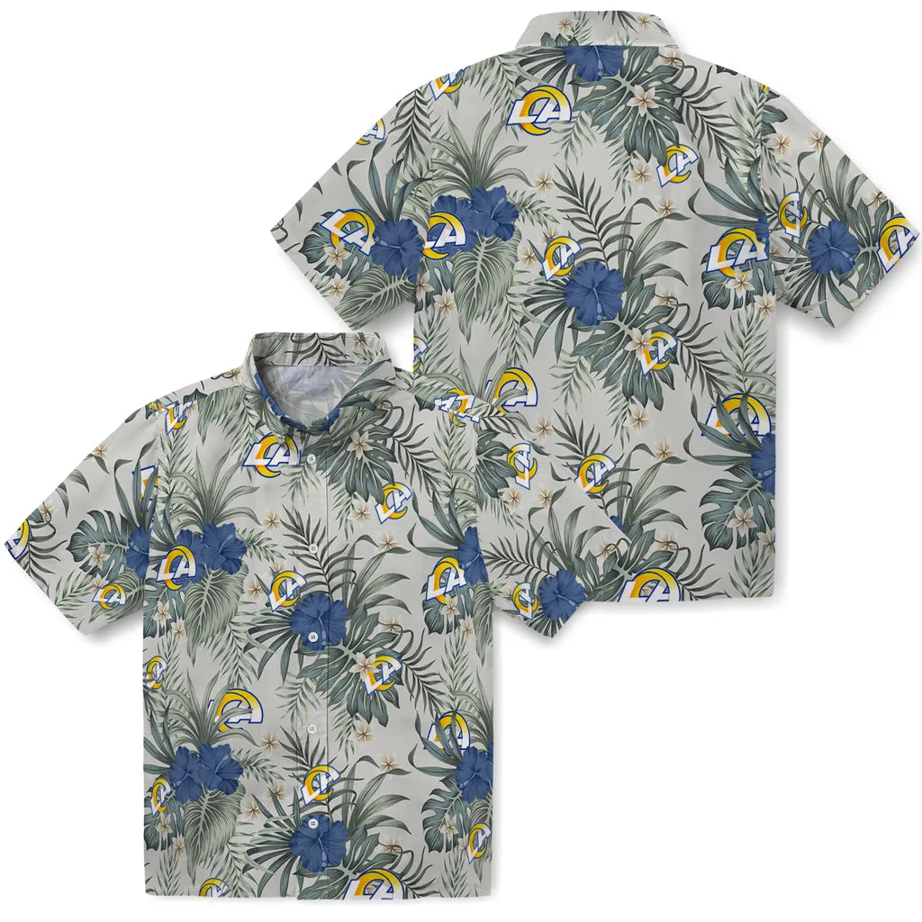 Los Angeles Rams Hawaiian Shirt - Hibiscus Designs | Moonbestprint