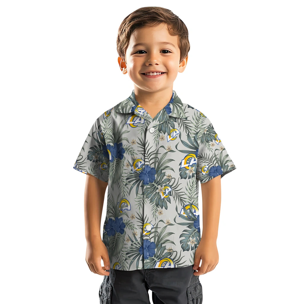 Los Angeles Rams Hawaiian Shirt - Hibiscus Designs | Moonbestprint