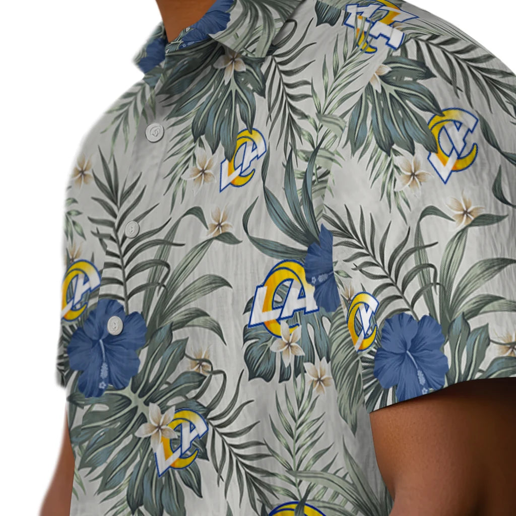Los Angeles Rams Hawaiian Shirt - Hibiscus Designs | Moonbestprint
