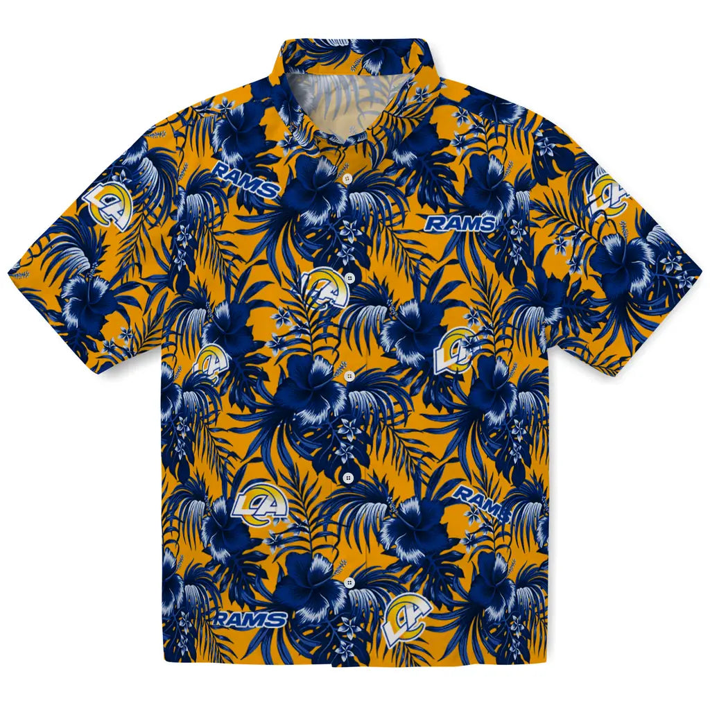 Los Angeles Rams Hawaiian Shirt - Hibiscus Exotic | Moonbestprint