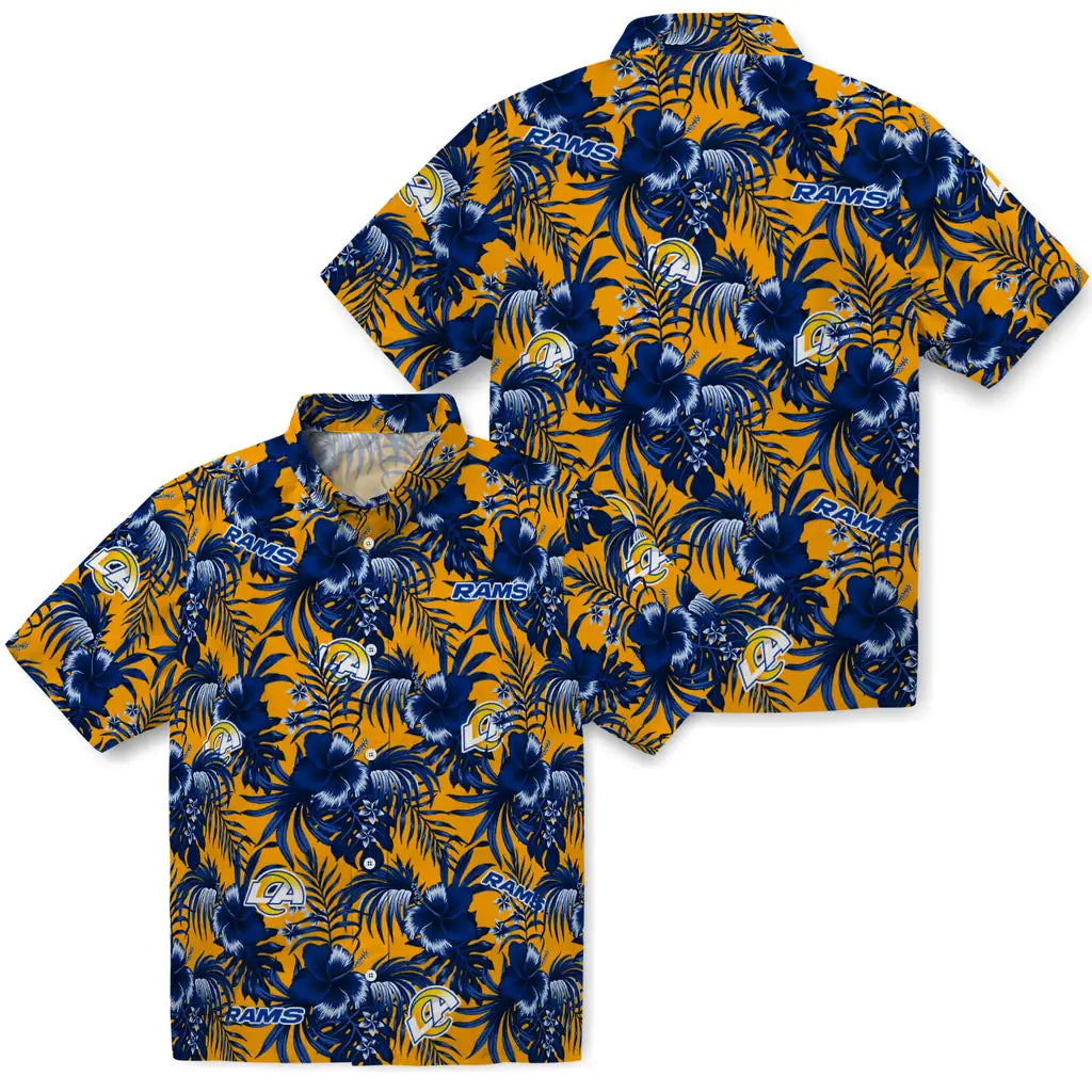 Los Angeles Rams Hawaiian Shirt - Hibiscus Exotic | Moonbestprint