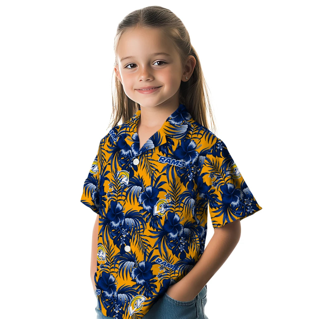 Los Angeles Rams Hawaiian Shirt - Hibiscus Exotic | Moonbestprint