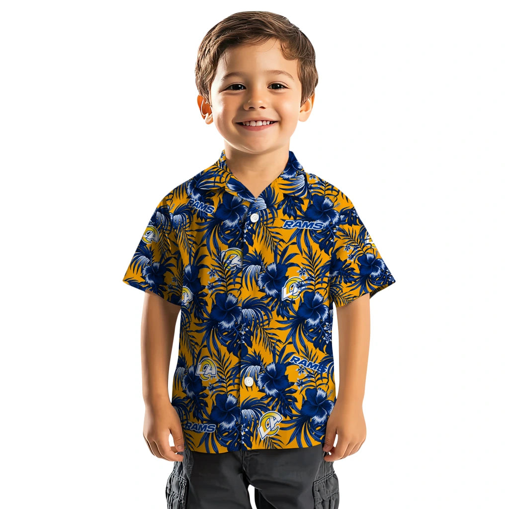 Los Angeles Rams Hawaiian Shirt - Hibiscus Exotic | Moonbestprint
