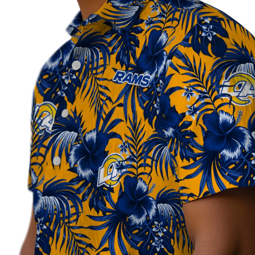 Los Angeles Rams Hawaiian Shirt - Hibiscus Exotic | Moonbestprint