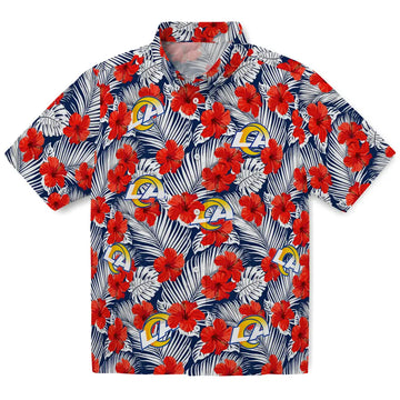 Los Angeles Rams Hawaiian Shirt - Hibiscus Fiesta | Moonbestprint