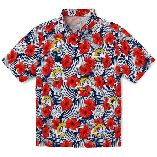 Los Angeles Rams Hawaiian Shirt - Hibiscus Fiesta | Moonbestprint