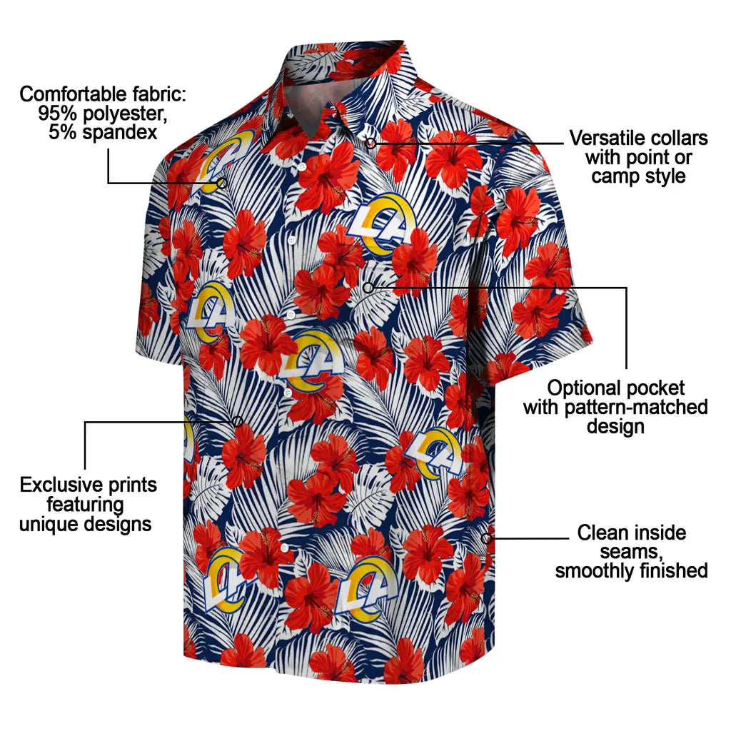 Los Angeles Rams Hawaiian Shirt - Hibiscus Fiesta | Moonbestprint