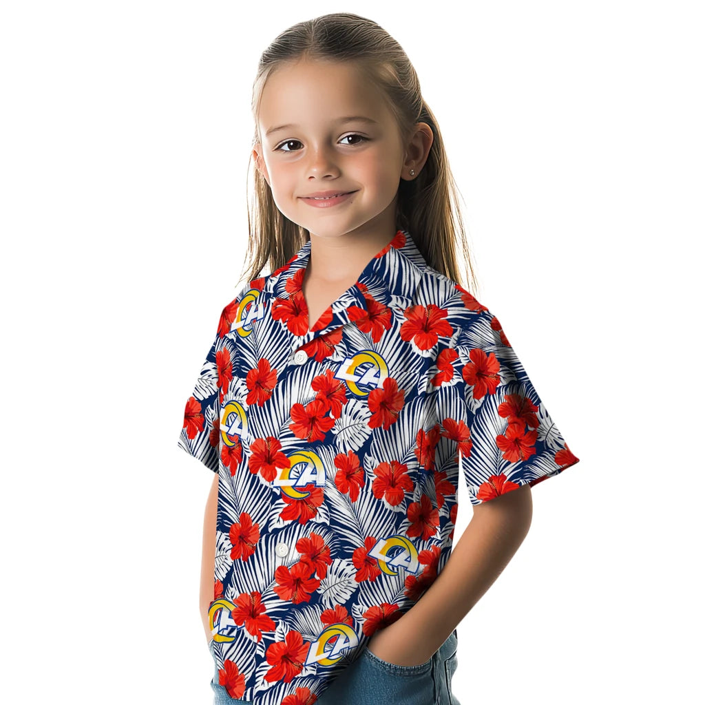Los Angeles Rams Hawaiian Shirt - Hibiscus Fiesta | Moonbestprint