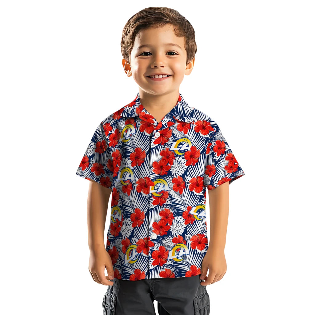 Los Angeles Rams Hawaiian Shirt - Hibiscus Fiesta | Moonbestprint