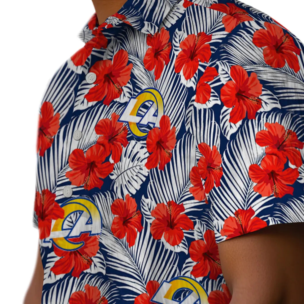 Los Angeles Rams Hawaiian Shirt - Hibiscus Fiesta | Moonbestprint
