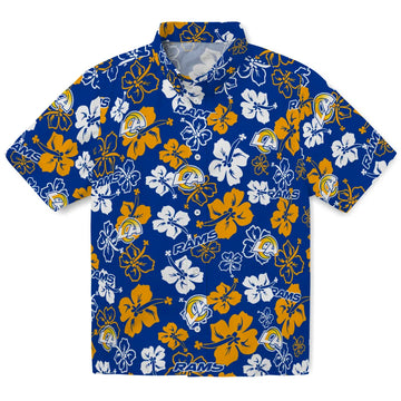 Los Angeles Rams Hawaiian Shirt - Hibiscus Flower Design | Moonbestprint