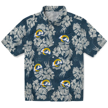 Los Angeles Rams Hawaiian Shirt - Hibiscus Flowers | Moonbestprint