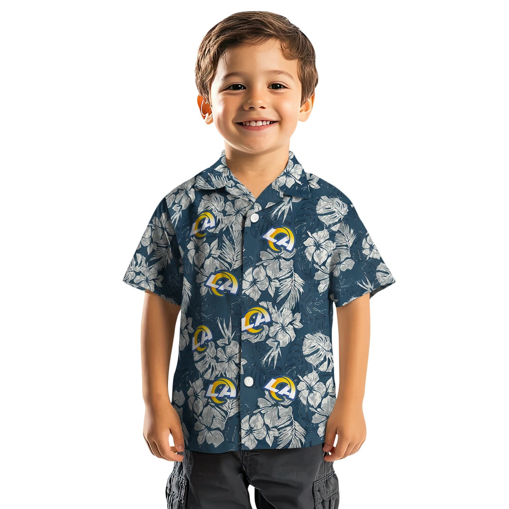 Los Angeles Rams Hawaiian Shirt - Hibiscus Flowers | Moonbestprint