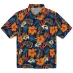 Los Angeles Rams Hawaiian Shirt - Hibiscus Foliage | Moonbestprint