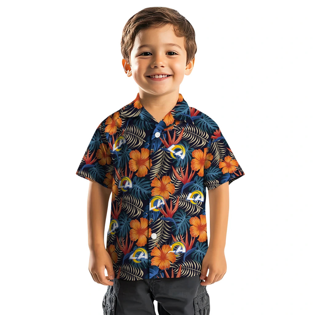 Los Angeles Rams Hawaiian Shirt - Hibiscus Foliage | Moonbestprint
