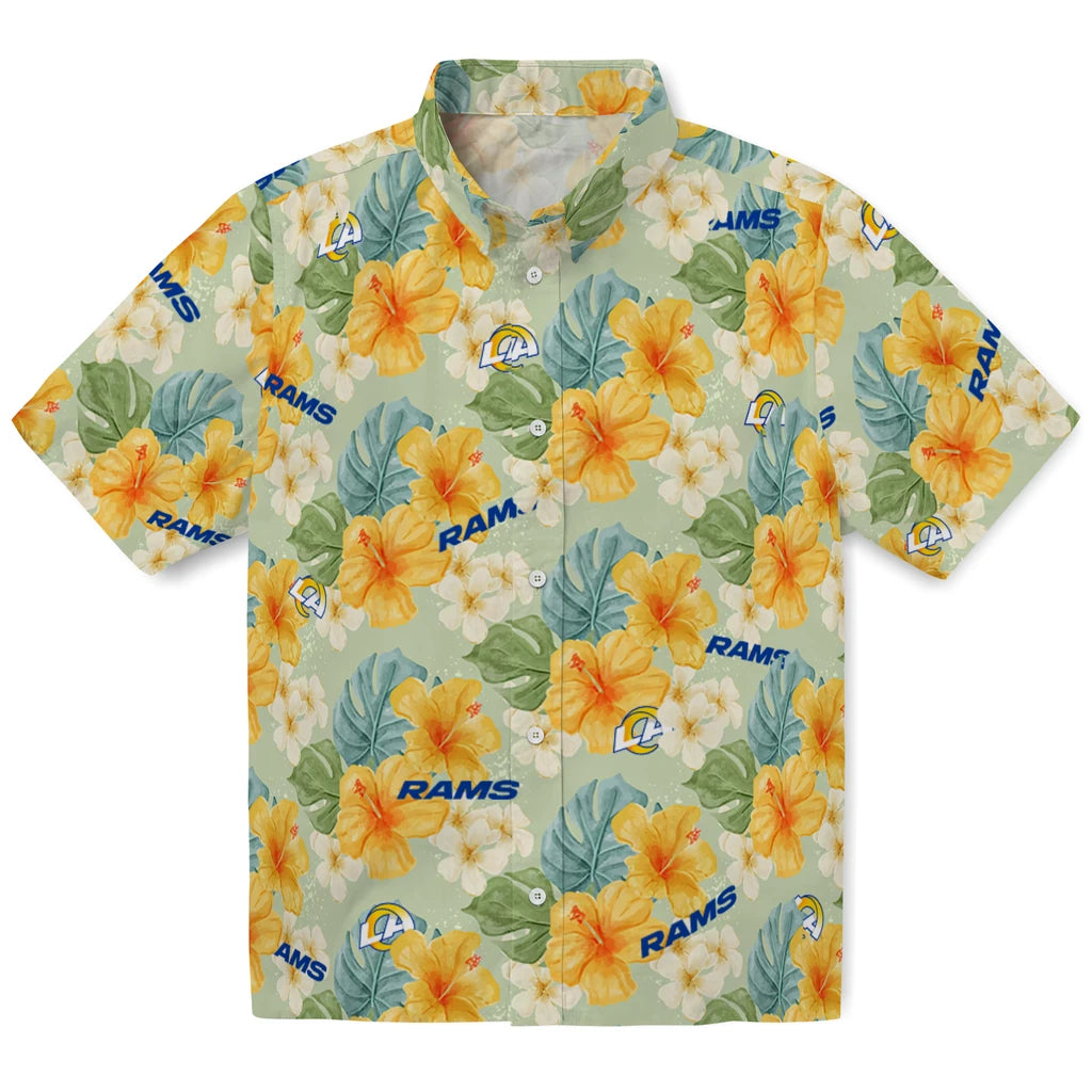 Los Angeles Rams Hawaiian Shirt - Hibiscus Mood | Moonbestprint