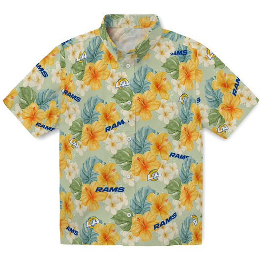 Los Angeles Rams Hawaiian Shirt - Hibiscus Mood | Moonbestprint