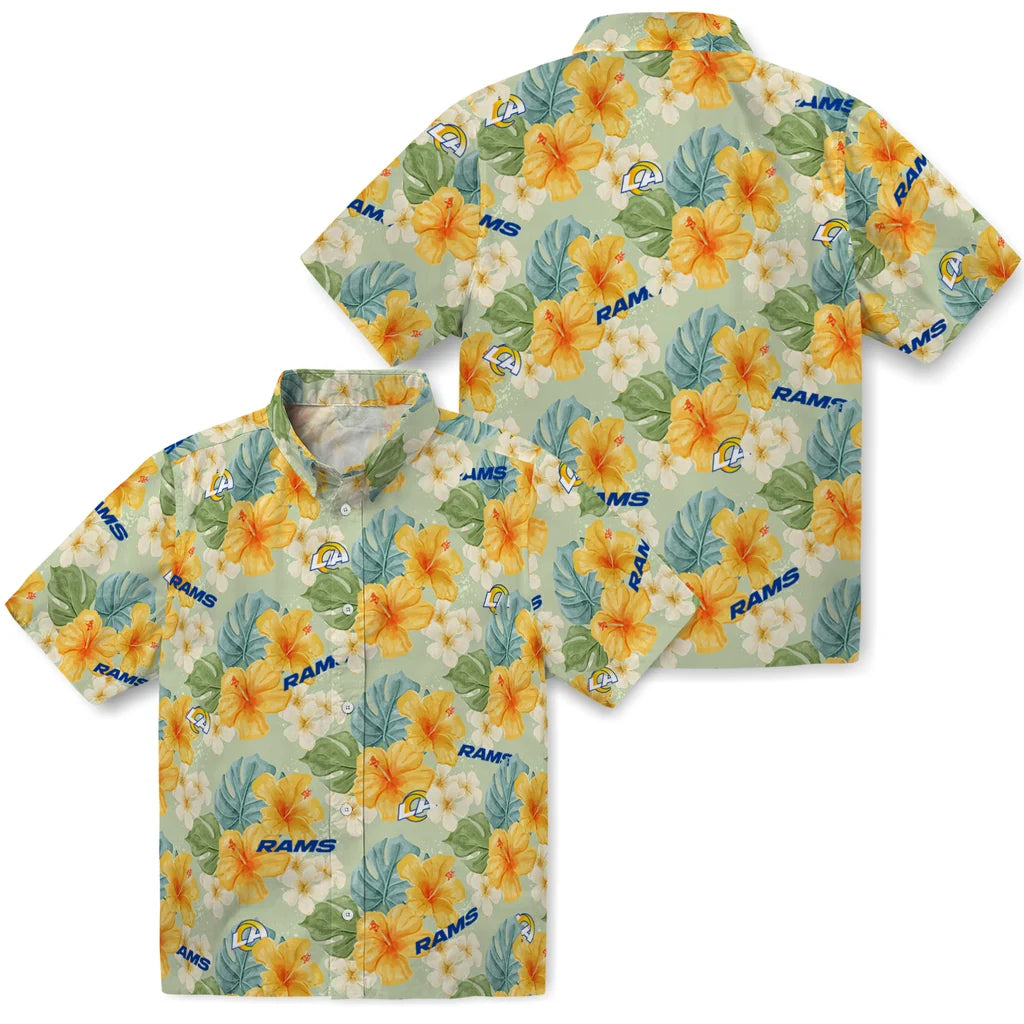 Los Angeles Rams Hawaiian Shirt - Hibiscus Mood | Moonbestprint