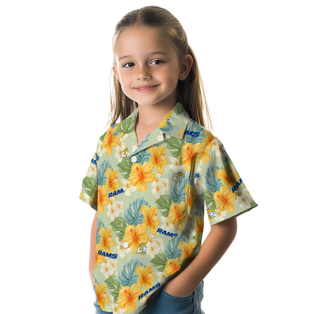 Los Angeles Rams Hawaiian Shirt - Hibiscus Mood | Moonbestprint