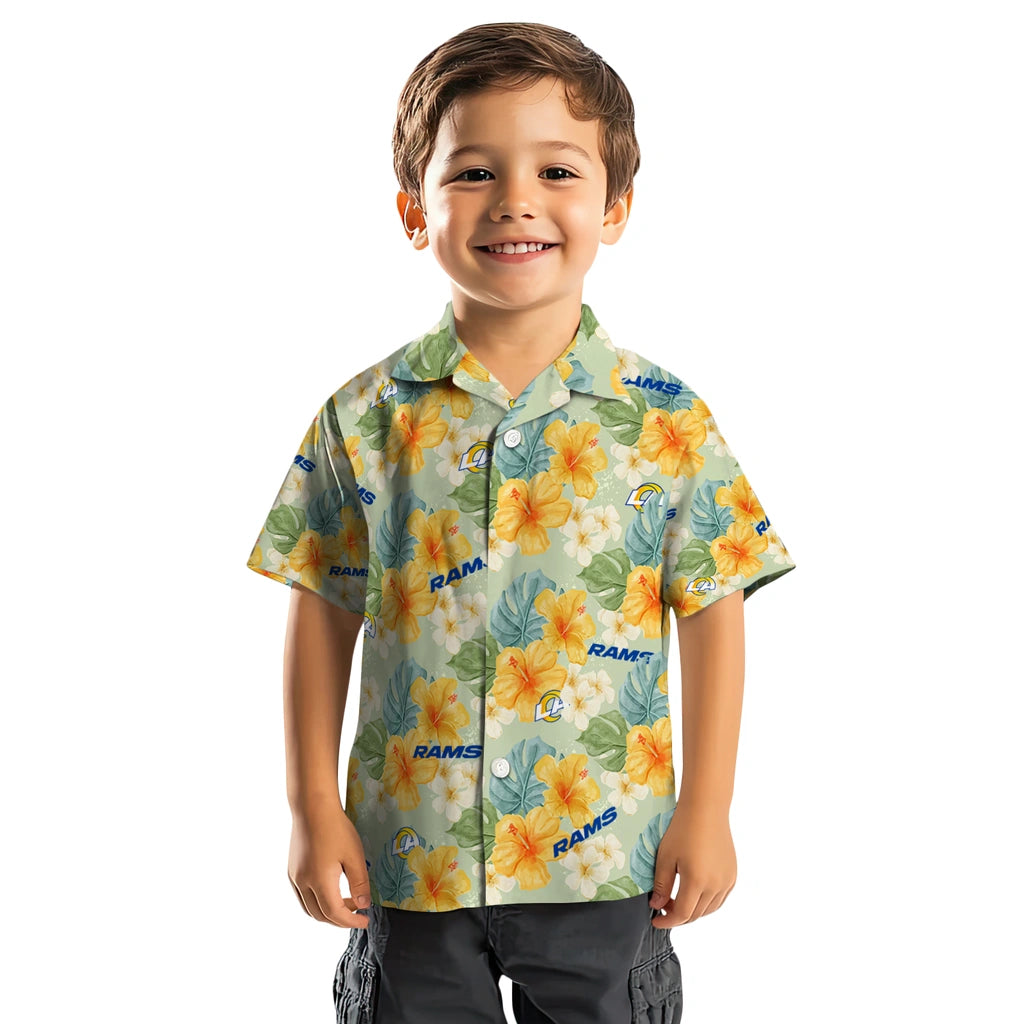 Los Angeles Rams Hawaiian Shirt - Hibiscus Mood | Moonbestprint