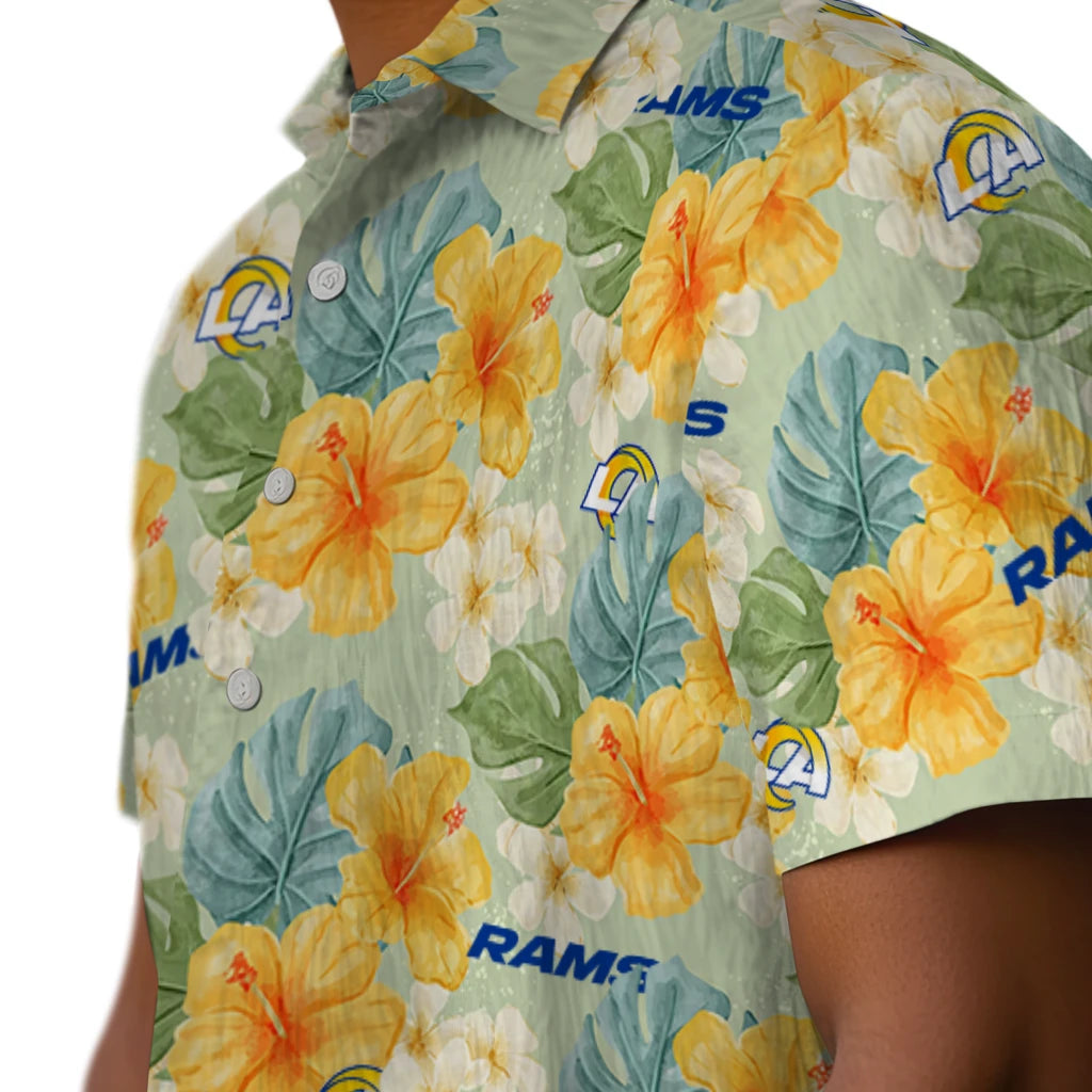 Los Angeles Rams Hawaiian Shirt - Hibiscus Mood | Moonbestprint