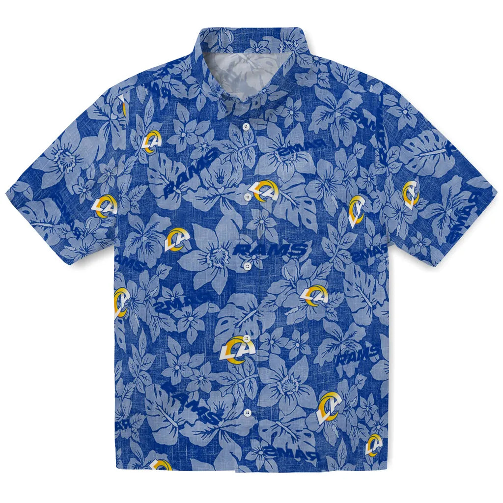 Los Angeles Rams Hawaiian Shirt - Hibiscus Oasis | Moonbestprint