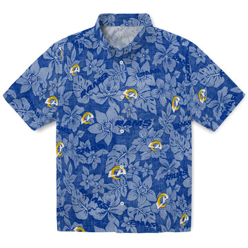 Los Angeles Rams Hawaiian Shirt - Hibiscus Oasis | Moonbestprint