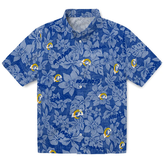 Los Angeles Rams Hawaiian Shirt - Hibiscus Oasis | Moonbestprint