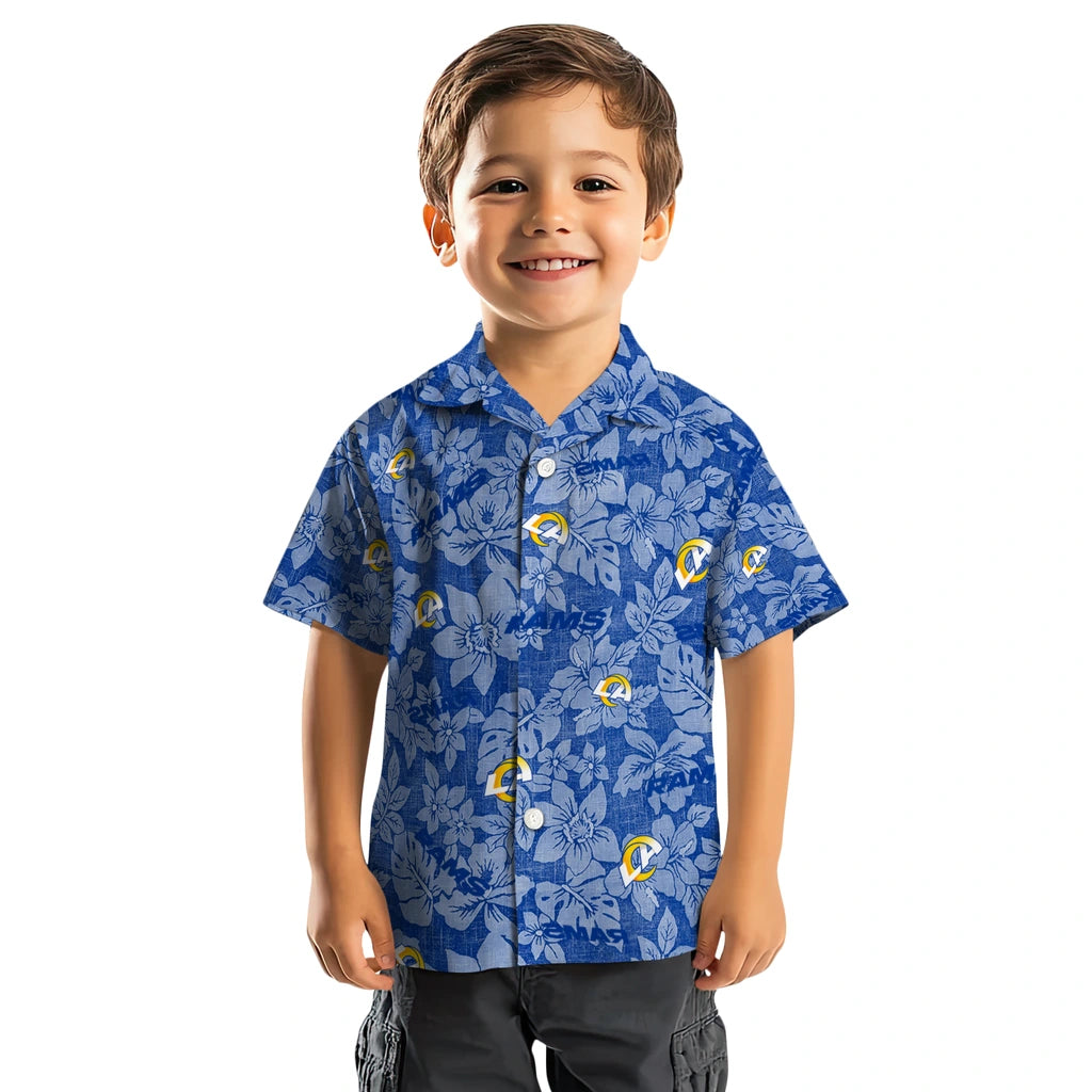 Los Angeles Rams Hawaiian Shirt - Hibiscus Oasis | Moonbestprint