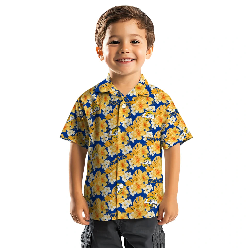 Los Angeles Rams Hawaiian Shirt - Hibiscus Tropics | Moonbestprint