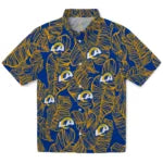 Los Angeles Rams Hawaiian Shirt - Leaf Outline | Moonbestprint