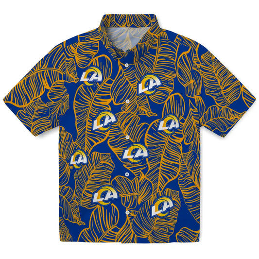 Los Angeles Rams Hawaiian Shirt - Leaf Outline | Moonbestprint