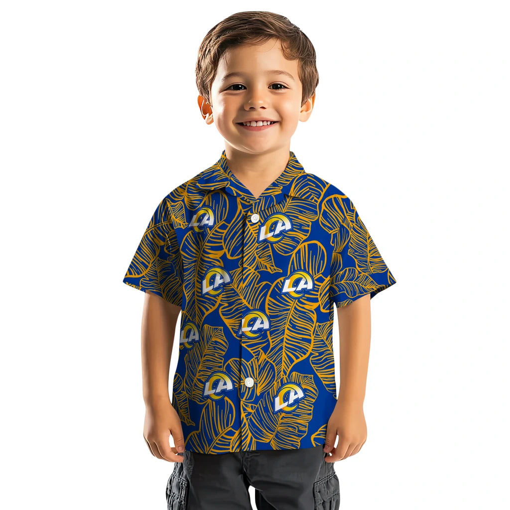 Los Angeles Rams Hawaiian Shirt - Leaf Outline | Moonbestprint