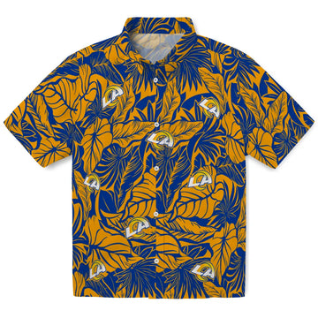 Los Angeles Rams Hawaiian Shirt - Monstera Layer | Moonbestprint