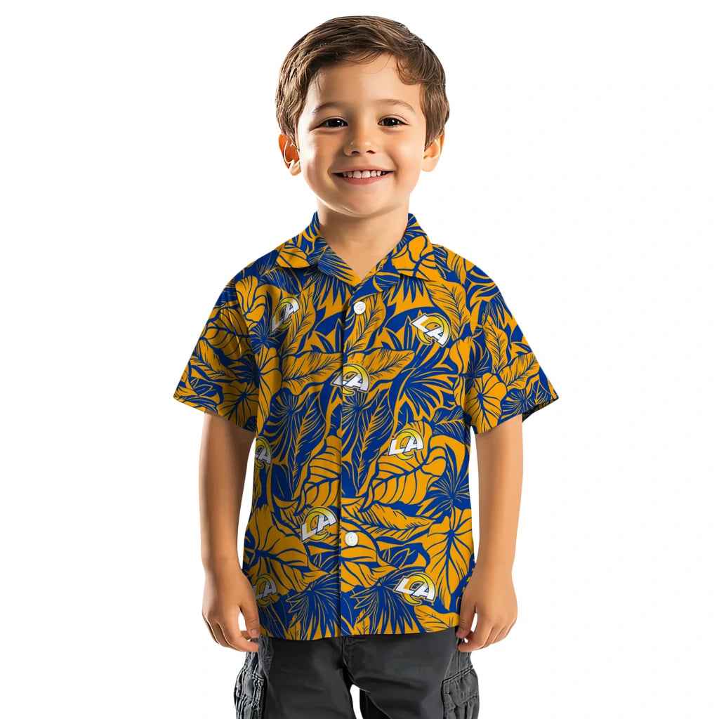 Los Angeles Rams Hawaiian Shirt - Monstera Layer | Moonbestprint