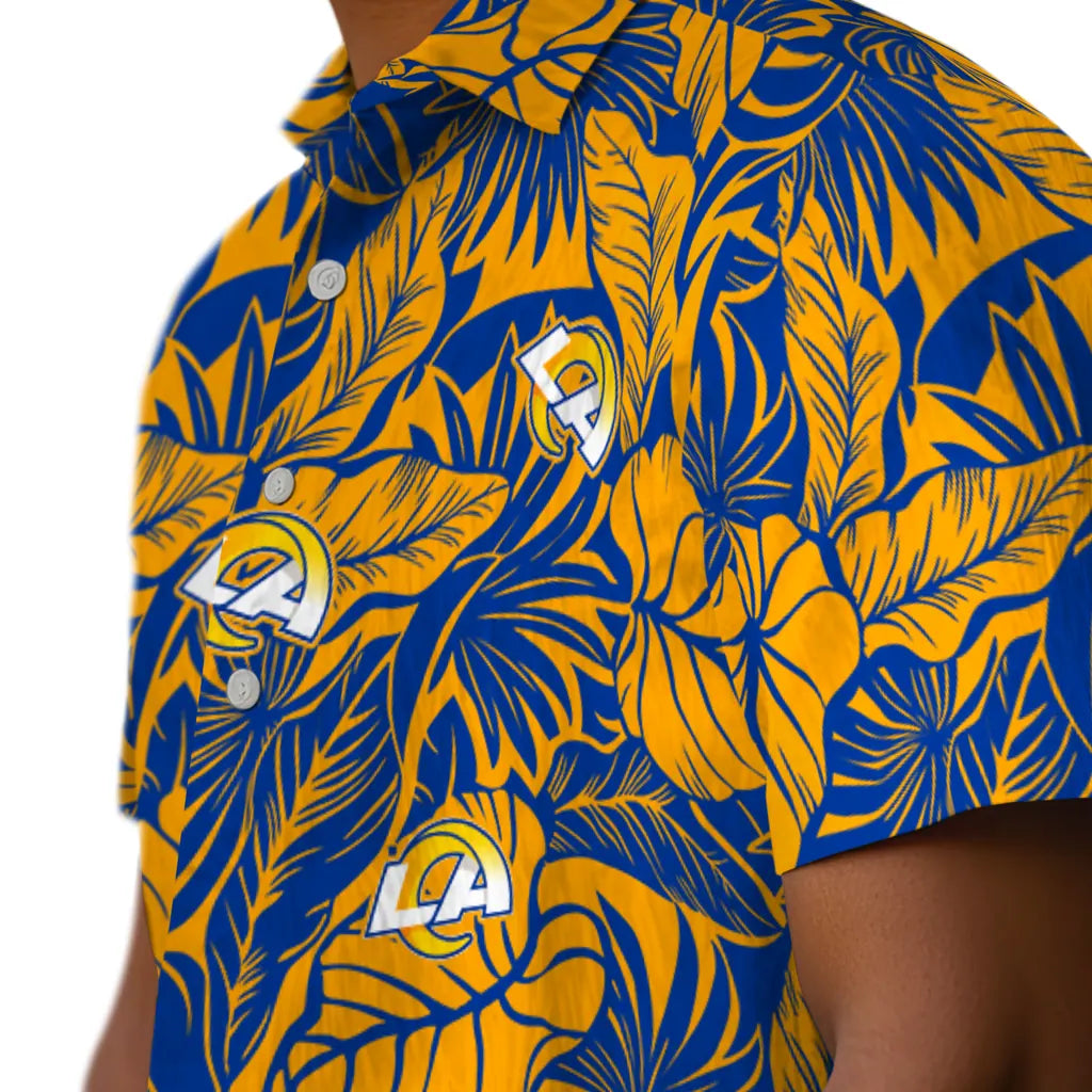 Los Angeles Rams Hawaiian Shirt - Monstera Layer | Moonbestprint
