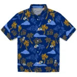 Los Angeles Rams Hawaiian Shirt - Palm And Clouds | Moonbestprint