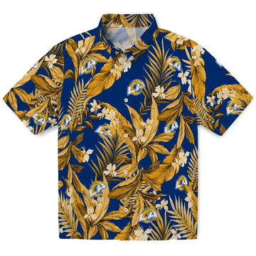 Los Angeles Rams Hawaiian Shirt - Palm Leaves | Moonbestprint
